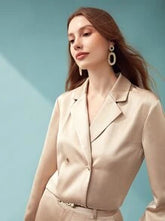 MOTF PREMIUM SATIN PINSTRIPE BLAZER BLOUSE